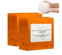 Lemon Turmeric Kojic Acid Soap, Turmeric Brightening Soap, curcuma, curcuma e acido cogico riducono le macchie di pigmento visibili, leviga la pelle ruvida senza disidratazione (2)