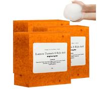 Lemon Turmeric Kojic Acid Soap, Turmeric Brightening Soap, curcuma, curcuma e acido cogico riducono le macchie di pigmento visibili, leviga la pelle ruvida senza disidratazione (3)
