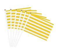Lemon Zest Yellow Stripes Pattern Print Handheld Flag Portable Bandiere Celebration Feste Vacanze Decor Gathering Eventi