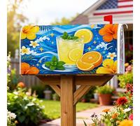 Lemonade Coperture magnetiche per cassette postali, protezione per cassetta postale estiva tropicale arancione menta blu estate protezione per la decorazione del giardino esterno 53 x 64 cm
