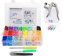 Lemonfilter Kit di 400 bottoni a pressione con pinze a scatto, bottoni automatici T5 in plastica senza cucitura, per principianti, fai da te, kit per cucire abbigliamento, pannolini ecc.