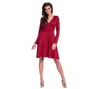 Lemoniade Vestito Donna Corto Invernale a Maniche Lunghe, MOD. 3 Rosso Carminio, L
