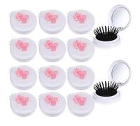 LemonRoad Confezione da 12 spazzole per capelli pieghevoli da viaggio, mini pettine a specchio, spazzola rotonda portatile pieghevole tascabile, pettine da massaggio compatto di piccole dimensioni