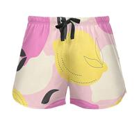 Lemons Bright Colors Summer Women's Lounge Shorts Pajama Bottoms Yoga Sports Elastic Waist Drawstring,XL