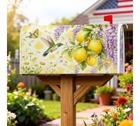Lemons - Coperture magnetiche per cassetta delle lettere, con colibrì e farfalla primaverile, per decorare la casa e il giardino, 53 x 64 cm