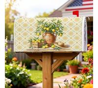 Lemons - Coperture magnetiche per cassette postali, per cestino in ceramica rustica, colore giallo, decorazione per portico anteriore, 53 x 65 cm
