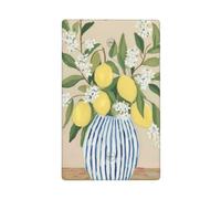 Lemons White Flowers in Blue Striped Vaso Singolo Toggle Blank Wall Plate Light Switch Cover Decorativo 1 Gang per Cucina Camera Bagno Dimensioni 11,4 x 7 cm