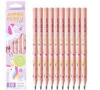 LEMONSTONE Matite per bambini di Pasqua, 10 pezzi, matita spessa, per disegnare e scrivere, per cestino di Pasqua, riempitivi e regali, penna spessa per la scuola e la casa (unicorno)