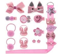 LEMONSTONE Set di 18 fermagli per capelli per bambine e ragazze, con fiocchi, fiori, stelle, graziosi fermagli per capelli per bambini e adolescenti, in confezione regalo