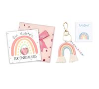 LEMONSTONE Set regalo per l'inizio della scuola, Mutstein per bambini, portachiavi arcobaleno e fai da te, regalo personalizzato per l'inizio della scuola, l'inizio della scuola, le ragazze e i