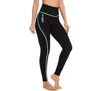 Lemorecn Pantaloni da donna in neoprene super elasticizzato, 2 mm, per immersioni, surf, nuoto, snorkeling, immersioni, kayak, sport acquatici (UK1023-BLACKGREEN-S)