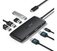 Lemorele Docking Station 2 HDMI 4K@60Hz, 7-in-1 USB Hub con 2*HDMI, 4*USB-A 3.0/2.0, 1*PD 100W, Dual Monitor Multiporta USB Adattatore Supporto per Windows, MacOs, iOS, LinuX, Android