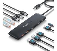 Lemorele Docking Station USB-C 10 in 1, 2 HDMI, 4 USB 10Gbps e PD 100W | Quattro porte USB 3.1 Gen 2 fino a 10Gbps; doppio monitor e trasferimenti rapidi per SSD, storage e periferiche