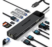 Lemorele Docking Station USB C 13 in 1 2 HDMI VGA Gigabit Ethernet 2 USB A 3.0 2