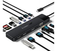 Lemorele Docking Station USB C 13 in 1 con 2 HDMI 4K@30Hz, VGA, 5 USB Porte, PD 100W, Lettore SD/TF - Hub USB C Compatibile con MacBook Pro/Air M1/M2/M3/M4, Dell XPS, Windows, iPad Pro