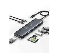 Lemorele Hub USB C 3.0-9 en 1 Spazio Alluminio Adattatore USB C Hub a HDMI 4K, 3 USB 3.0, PD 100W, SD/TF, Dati USB-C Adattatore Macbook Air/Pro M1,iPad M1, Windows, Switch, Cellulare