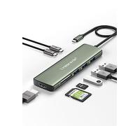 Lemorele Hub USB C 3.0-9 en 1 Spazio Alluminio Adattatore USB C Hub a HDMI 4K, 3 USB 3.0, PD 100W, SD/TF, Dati USB-C Adattatore Macbook Air/Pro M1,iPad M1, Windows, Switch, Cellulare