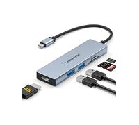 Lemorele Hub USB-C 5 in 1, HDMI, 2 USB-A e Lettori SD/TF per Notebook | Formato compatto con HDMI, 2 porte USB 2.0 e lettori SD/TF; espande notebook e tablet USB-C per lavoro, studio e viaggio