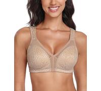 Lemorosy Reggiseno Minimizer Taglie Forti da Donna Comodo per Quotidiana Coppe Piene Non Imbottite Senza Ferretto a Tenuta Forte (8E,Marrone)