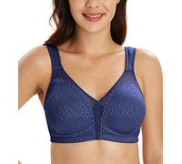 Lemorosy Reggiseno Minimizer Taglie Forti da Donna Comodo per Quotidiana Coppe Piene Non Imbottite Senza Ferretto a Tenuta Forte (3D,Blu)