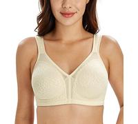 Lemorosy Reggiseno Minimizer Taglie Forti da Donna Comodo per Quotidiana Coppe Piene Non Imbottite Senza Ferretto a Tenuta Forte (8C,Beige)