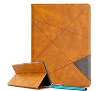 LEMORRY Cover per Custodia per Samsung Galaxy Tab S7 Fe / T730 / T733 / T736B Cover Custodia in Pelle per Tablet Premium Flip Case con Fessure per Carte, Cavalletto, Magnetico Nascosto (Giallo)