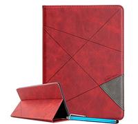 LEMORRY Cover per Custodia per Samsung Galaxy Tab S7+ / T970 / T976B Cover Custodia in Pelle per Tablet Premium Flip Case con Fessure per Carte, Cavalletto, Magnetico Nascosto (Rosso)