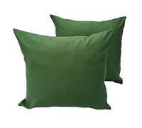 Lemos Home Federa per cuscino decorativo, 2 pezzi in 100% cotone, collezione concetto, colore e dimensioni a scelta (set da 2 federe da 40 x 40 cm, verde oliva)