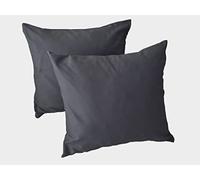 Lemos Home Federa per cuscino decorativo, 2 pezzi, in 100% cotone, collezione Concetto, colore e dimensioni a scelta (set da 2 federe - 40 x 40 cm, grigio basalto)