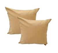 Lemos Home Federa per cuscino decorativo, 2 pezzi, in 100% cotone, collezione Konzept, colore e dimensioni a scelta (set da 2 federe - 40 x 40 cm, cammello)