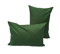 Lemos Home Federa per cuscino decorativo, 2 pezzi, in 100% cotone, collezione Konzept, colore e dimensioni a scelta (set da 2 federe da 50 x 30 cm, verde oliva)