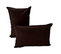 Lemos Home Federa per cuscino decorativo, 2 pezzi, in 100% cotone, collezione Konzept, colore e dimensioni a scelta (set da 2 federe da 50 x 30 cm, cioccolato)