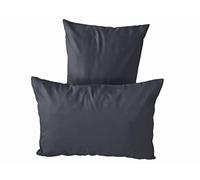 Lemos Home Federa per cuscino decorativo, 2 pezzi, in 100% cotone, collezione Konzept, colore e dimensioni a scelta (set da 2 federe da 50 x 30 cm, grigio basalto)