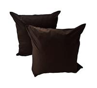 Lemos Home Federa per cuscino decorativo, 2 pezzi, in 100% cotone, collezione Konzept, colore e dimensioni a scelta (set da 2 federe - 40 x 40 cm, cioccolato)