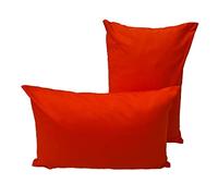 Lemos Home Federa per cuscino decorativo, 2 pezzi, in 100% cotone, collezione Konzept, colore e dimensioni a scelta (set da 2 federe da 50 x 30 cm, arancione)