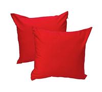 Lemos Home Federa per cuscino decorativo, 2 pezzi, in 100% cotone, collezione Konzept, colore e dimensioni a scelta (set da 2 federe - 40 x 40 cm, rosso)