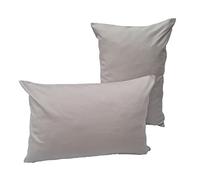 Lemos Home Federa per cuscino decorativo, 2 pezzi, in 100% cotone, collezione Konzept, colore e dimensioni a scelta (set da 2 federe da 50 x 30 cm, grigio chiaro)