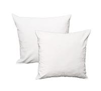 Lemos Home Federa per cuscino decorativo, 2 pezzi, in 100% cotone, collezione Konzept, colore e dimensioni a scelta (set di 2 federe - 40 x 40 cm, bianco)