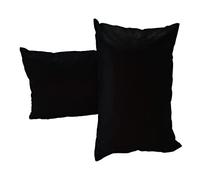 Lemos Home Federa per cuscino decorativo, 2 pezzi, in 100% cotone, collezione Konzept, colore e dimensioni a scelta (set da 2 federe da 50 x 30 cm, nero)