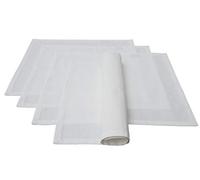 Lemos Home - Set di tovagliette da tavola, 4 pezzi, circa 46 x 36 cm in cotone (bianco)