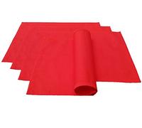Lemos Home - Set di tovagliette da tavola, 4 pezzi, circa 46 x 36 cm in cotone (rosso)