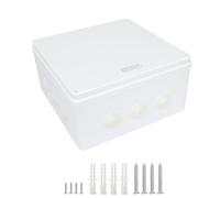 LeMotech Scatola di distribuzione in plastica ABS antipolvere, impermeabile, IP65, universale, per progetti elettrici, colore bianco, dimensioni esterne 300 x 300 x 150 mm (1 pezzo)