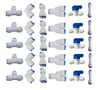 Lemoy - Connettori per tubi flessibili da 35,5 cm OD Quick Connect Push in per tubo dell'acqua, raccordi per filtro dell'acqua a osmosi inversa RO, confezione da 30