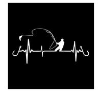 L'emozione della pesca che non capisci, il gioco è il battito cardiaco Pesca Stile auto Adesivi decorativi interessanti Decalcomanie interessanti Adesivi for motociclette(Silver,25X11.5CM)