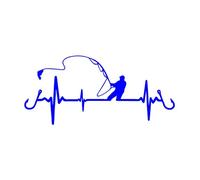 L'emozione della pesca che non capisci, il gioco è il battito cardiaco Pesca Stile auto Adesivi decorativi interessanti Decalcomanie interessanti Adesivi for motociclette(Blue,35X16.1CM)