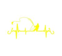 L'emozione della pesca che non capisci, il gioco è il battito cardiaco Pesca Stile auto Adesivi decorativi interessanti Decalcomanie interessanti Adesivi for motociclette(Yellow,40X18.4CM)