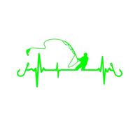 L'emozione della pesca che non capisci, il gioco è il battito cardiaco Pesca Stile auto Adesivi decorativi interessanti Decalcomanie interessanti Adesivi for motociclette(Green,40X18.4CM)