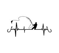 L'emozione della pesca che non capisci, il gioco è il battito cardiaco Pesca Stile auto Adesivi decorativi interessanti Decalcomanie interessanti Adesivi for motociclette(Black,40X18.4CM)