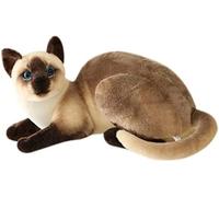 Lempefe Animali di peluche, peluche, gatto tigrato, peluche realistico, realistico, piccolo gatto, simpatico giocattolo di peluche per bambini, animale domestico, regalo di compleanno (gatto siamese