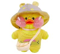 Lempefe Duck Peluche in Costume Giallo Morbida Bambola di Peluche Assemblaggio Rimovibile con Simpatico Cappello e Borsa Ottimo Regalo per Amanti Amici e Famiglie(30cm)